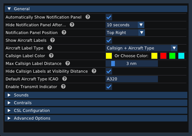 X-Plane Settings